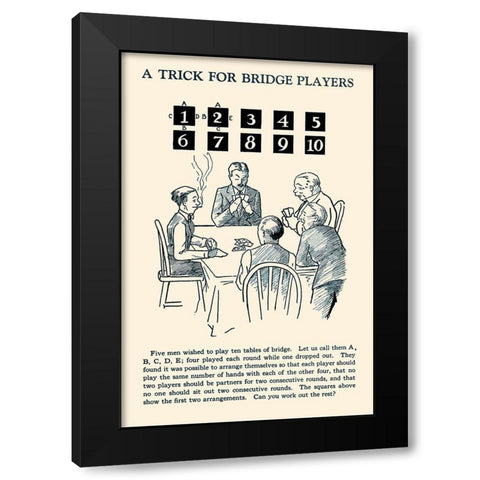 A Trick for Bridge Players Black Modern Wood Framed Art Print with Double Matting by Retromagic