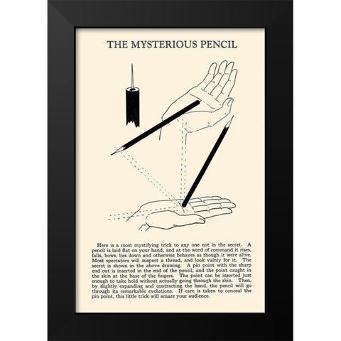 The Mysterious Pencil Black Modern Wood Framed Art Print by Retromagic