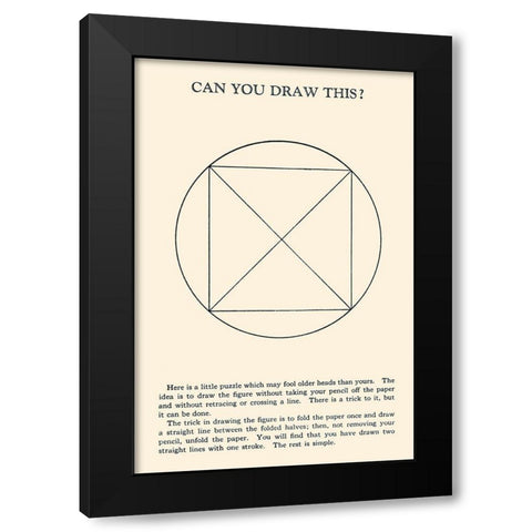 Can You Draw This? Black Modern Wood Framed Art Print by Retromagic