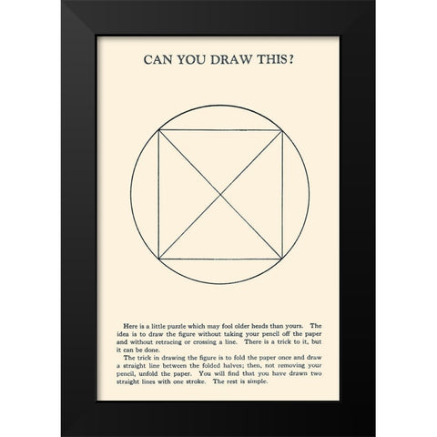 Can You Draw This? Black Modern Wood Framed Art Print by Retromagic