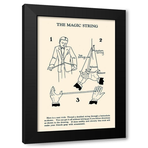 The Magic String Black Modern Wood Framed Art Print with Double Matting by Retromagic