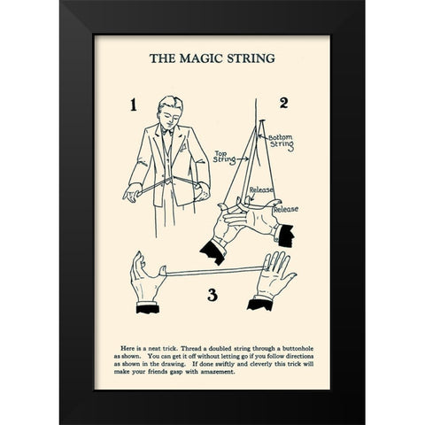 The Magic String Black Modern Wood Framed Art Print by Retromagic