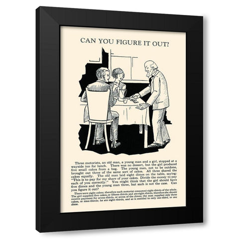 Can You Figure it Out Black Modern Wood Framed Art Print with Double Matting by Retromagic
