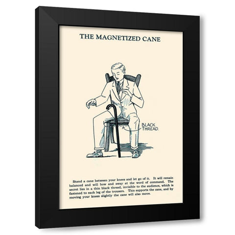 The Magnetized Cane Black Modern Wood Framed Art Print with Double Matting by Retromagic