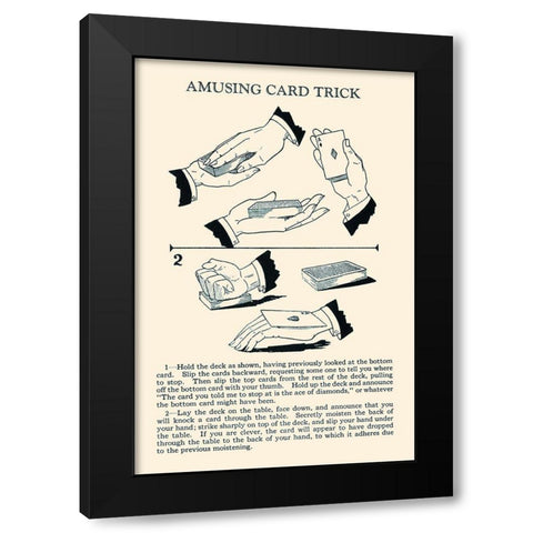 Amusing Card Trick Black Modern Wood Framed Art Print with Double Matting by Retromagic
