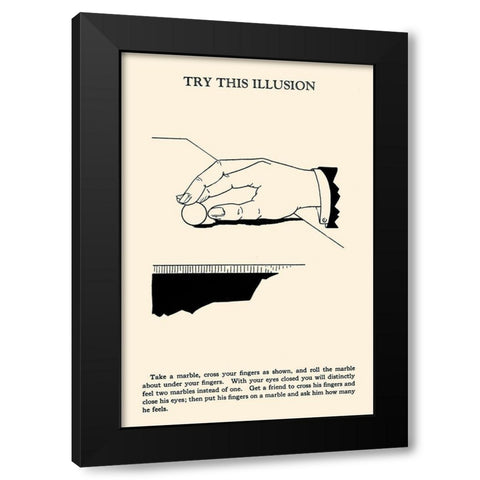 Try This Illusion Black Modern Wood Framed Art Print by Retromagic