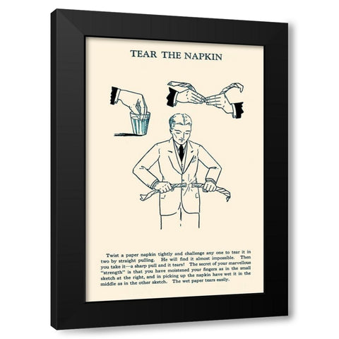 Tear the Napkin Black Modern Wood Framed Art Print with Double Matting by Retromagic