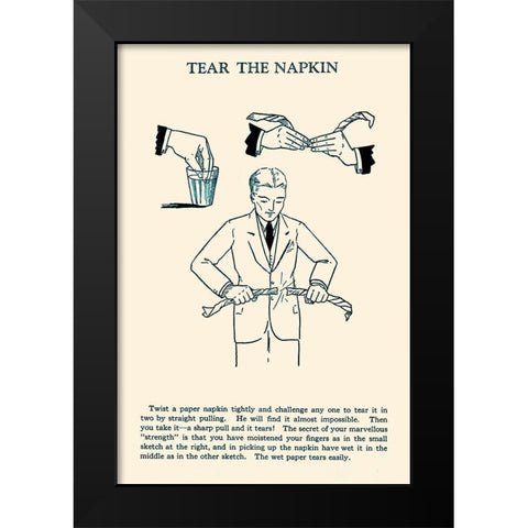 Tear the Napkin Black Modern Wood Framed Art Print by Retromagic