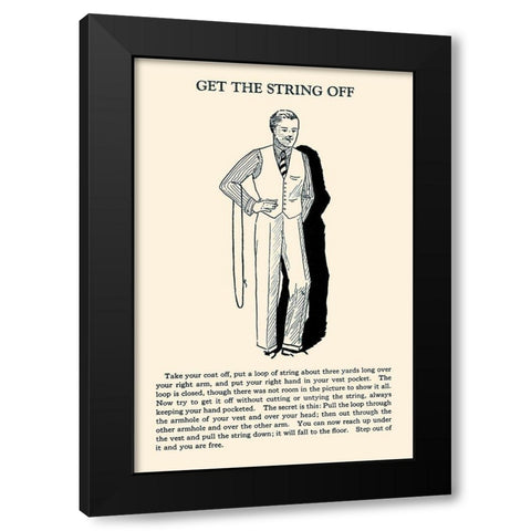Get the String Off Black Modern Wood Framed Art Print with Double Matting by Retromagic