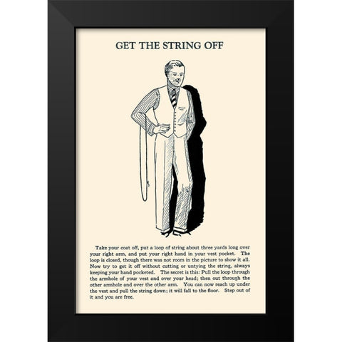 Get the String Off Black Modern Wood Framed Art Print by Retromagic