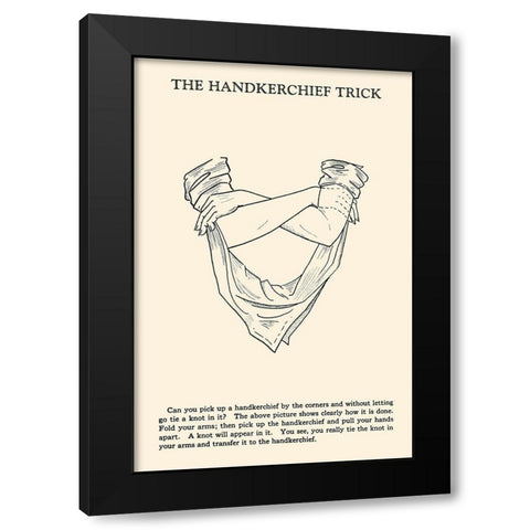 The Hankerchief Trick Black Modern Wood Framed Art Print by Retromagic