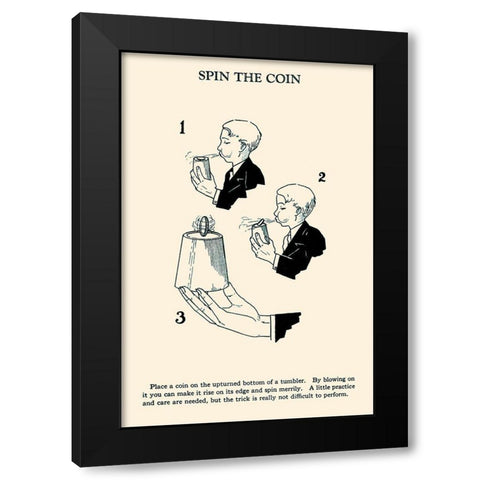 Spin The Coin Black Modern Wood Framed Art Print with Double Matting by Retromagic
