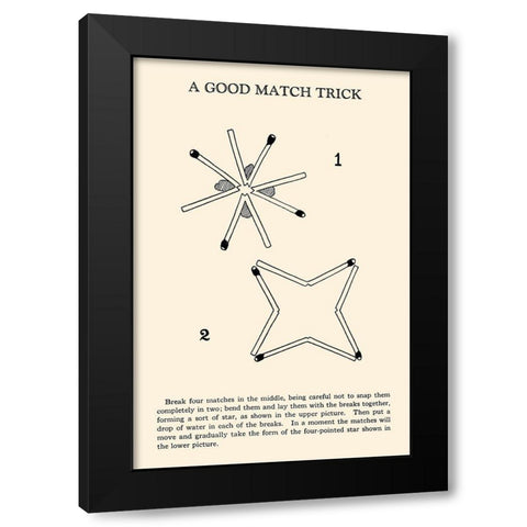 A Good Match Trick Black Modern Wood Framed Art Print by Retromagic