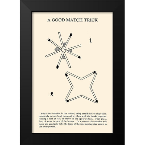 A Good Match Trick Black Modern Wood Framed Art Print by Retromagic