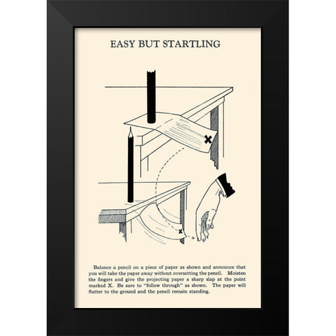 Easy But Startling Black Modern Wood Framed Art Print by Retromagic