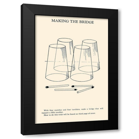 Making the Bridge Black Modern Wood Framed Art Print by Retromagic