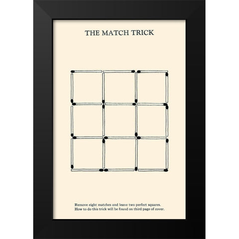 The Match Trick - Two Perfect Squares Black Modern Wood Framed Art Print by Retromagic