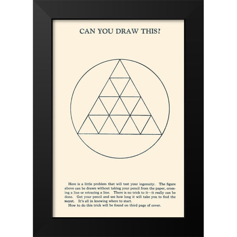 Can You Draw This? Black Modern Wood Framed Art Print by Retromagic