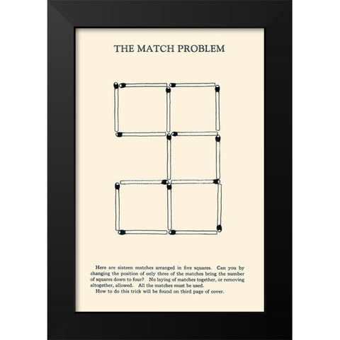 The Match Problem Black Modern Wood Framed Art Print by Retromagic