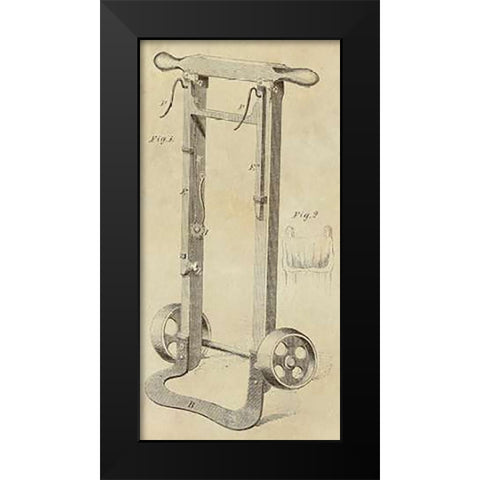 Hamper Hand truck for Moving Fabric Black Modern Wood Framed Art Print by Inventions