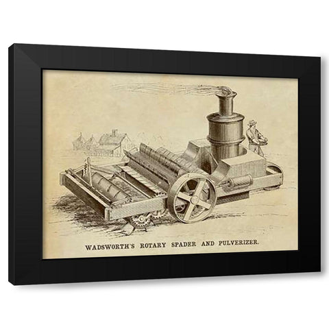 Wadsworths Rotary Spader and Pulverizer Black Modern Wood Framed Art Print by Inventions