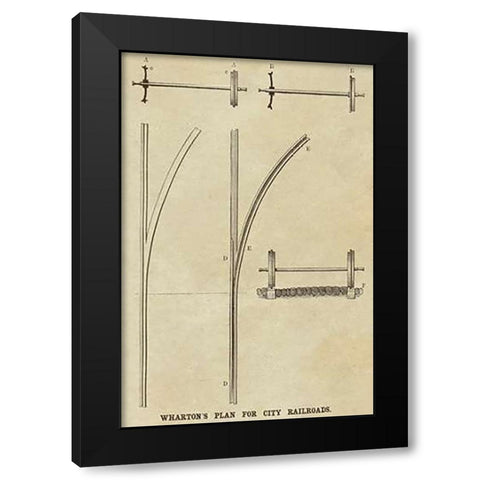Whartons Plan for City Railroads Black Modern Wood Framed Art Print by Inventions