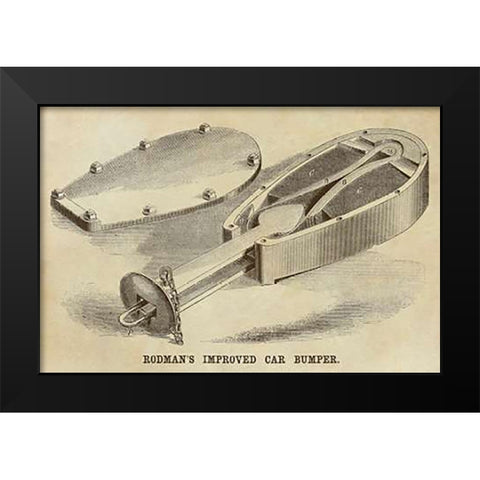 Rodmans Improved Car Bumper Black Modern Wood Framed Art Print by Inventions