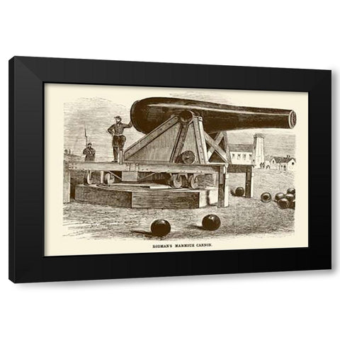 Rodmans Mammoth Cannon Black Modern Wood Framed Art Print by Inventions
