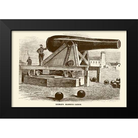 Rodmans Mammoth Cannon Black Modern Wood Framed Art Print by Inventions