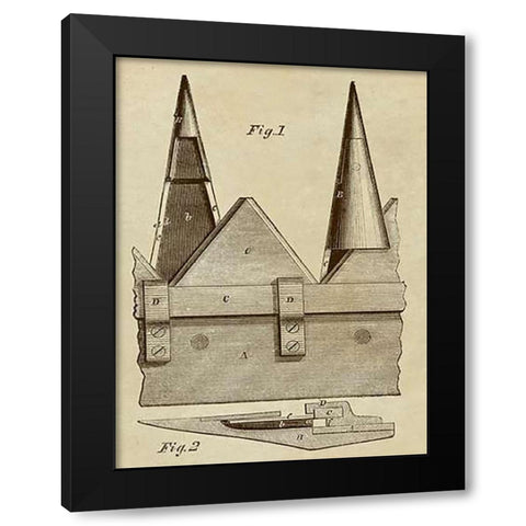 Pencil lead Cutter Black Modern Wood Framed Art Print with Double Matting by Inventions
