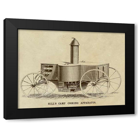 Hills Camp Cooking Apparatus Black Modern Wood Framed Art Print with Double Matting by Inventions
