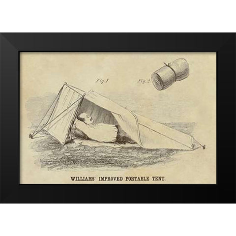 Williams Improved Portable Tent Black Modern Wood Framed Art Print by Inventions