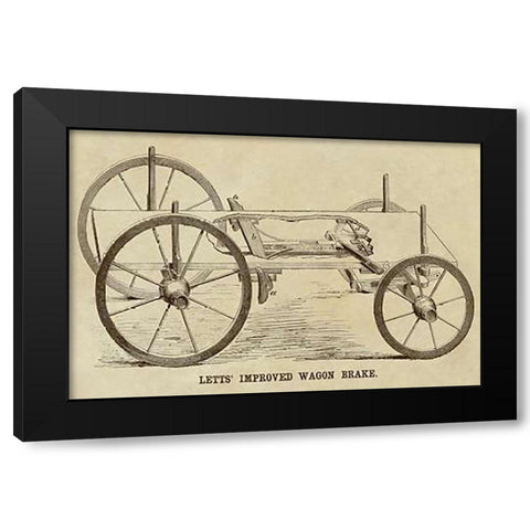 Letts Improved Wagon Brake Black Modern Wood Framed Art Print by Inventions