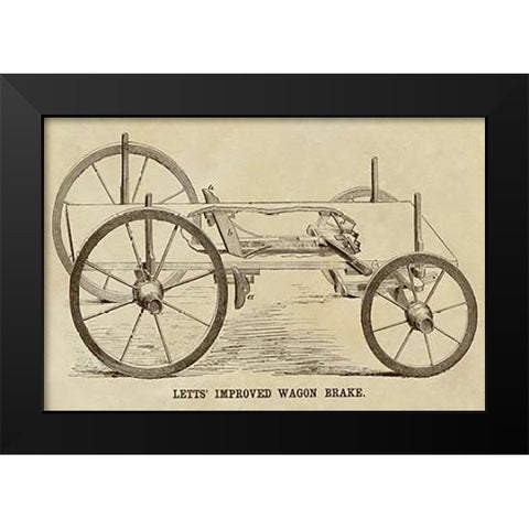 Letts Improved Wagon Brake Black Modern Wood Framed Art Print by Inventions