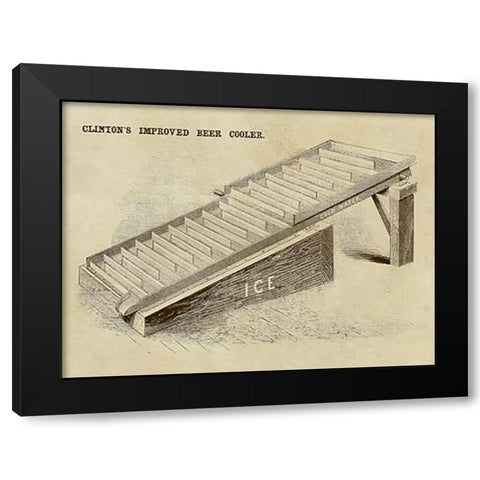 Clintons Improved Beer Cooler Black Modern Wood Framed Art Print by Inventions