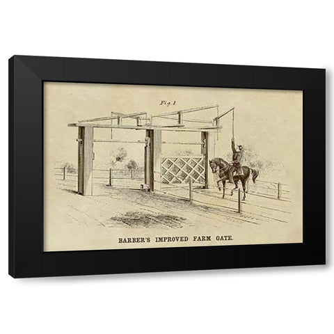 Barbers Improved Farm Gate Black Modern Wood Framed Art Print by Inventions