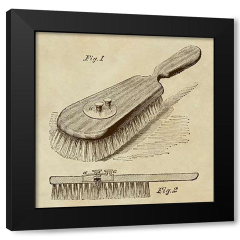 Lotion Dispensing Hair Brush Black Modern Wood Framed Art Print by Inventions