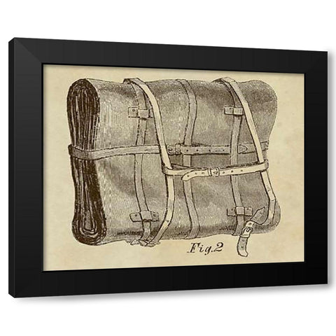 Knapsack Backpack Black Modern Wood Framed Art Print with Double Matting by Inventions
