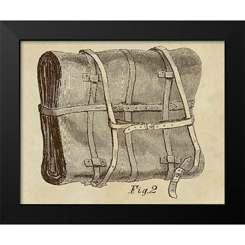 Knapsack Backpack Black Modern Wood Framed Art Print by Inventions