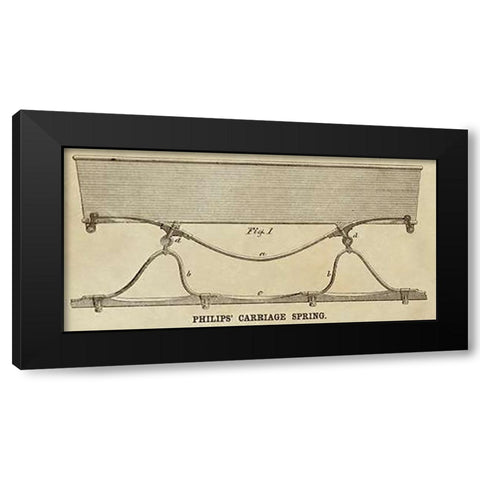 Philips Carriage Spring Black Modern Wood Framed Art Print with Double Matting by Inventions