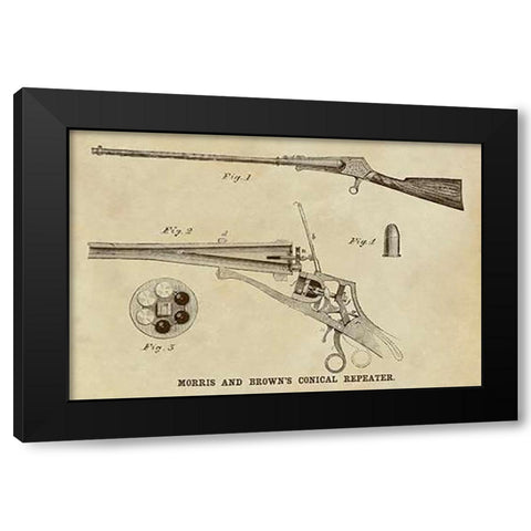 Morris and Browns Conical Repeater Black Modern Wood Framed Art Print with Double Matting by Inventions