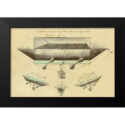 Balloon Design and Engineering Black Modern Wood Framed Art Print by Inventions