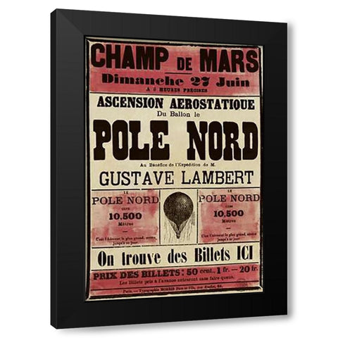 Pole Nord Black Modern Wood Framed Art Print by Inventions