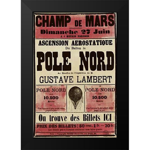 Pole Nord Black Modern Wood Framed Art Print by Inventions