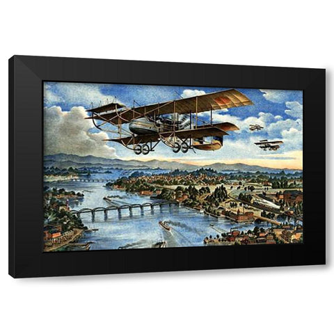 Japanese Plane in the Siberian Intervention Black Modern Wood Framed Art Print with Double Matting by Inventions