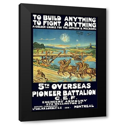 To Build Anything, To Fight Anything Black Modern Wood Framed Art Print by Inventions