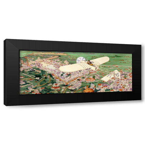 Rome to Paris by air non-stop Black Modern Wood Framed Art Print with Double Matting by Inventions