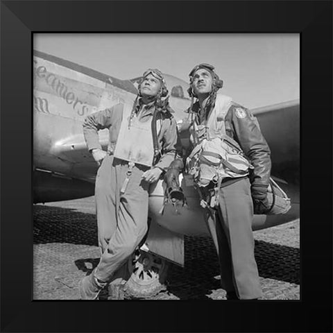 Benjamin O. Davis Black Modern Wood Framed Art Print by Inventions