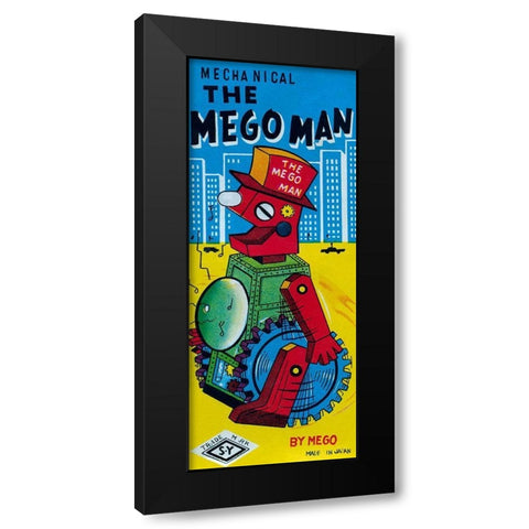 The Megoman Black Modern Wood Framed Art Print by Retrobot