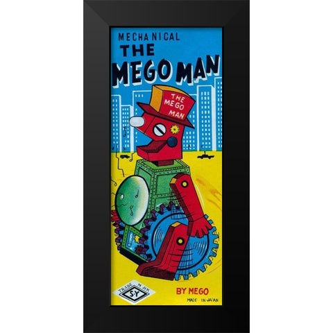 The Megoman Black Modern Wood Framed Art Print by Retrobot